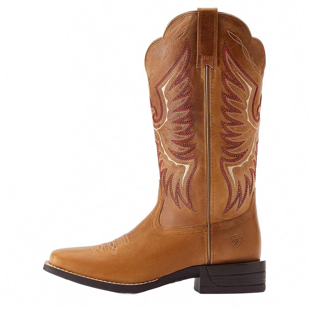NEW ARIAT women's rockdale western boots in almond buff - Picture 4 of 5